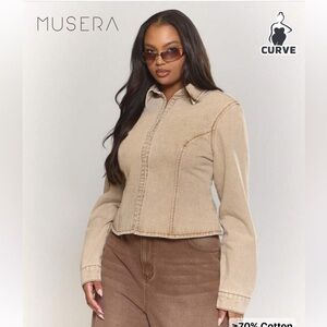 SHEIN Tan Denim Shirt